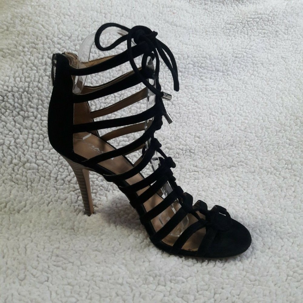 Coach Salvadora Suede Sandals Womens 7M Heel Black